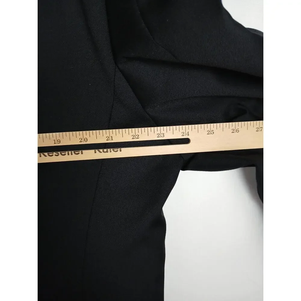 Lauren Ralph Lauren Suit Jacket Men’s 46R Solid Black Wool Blazer Black RN69456